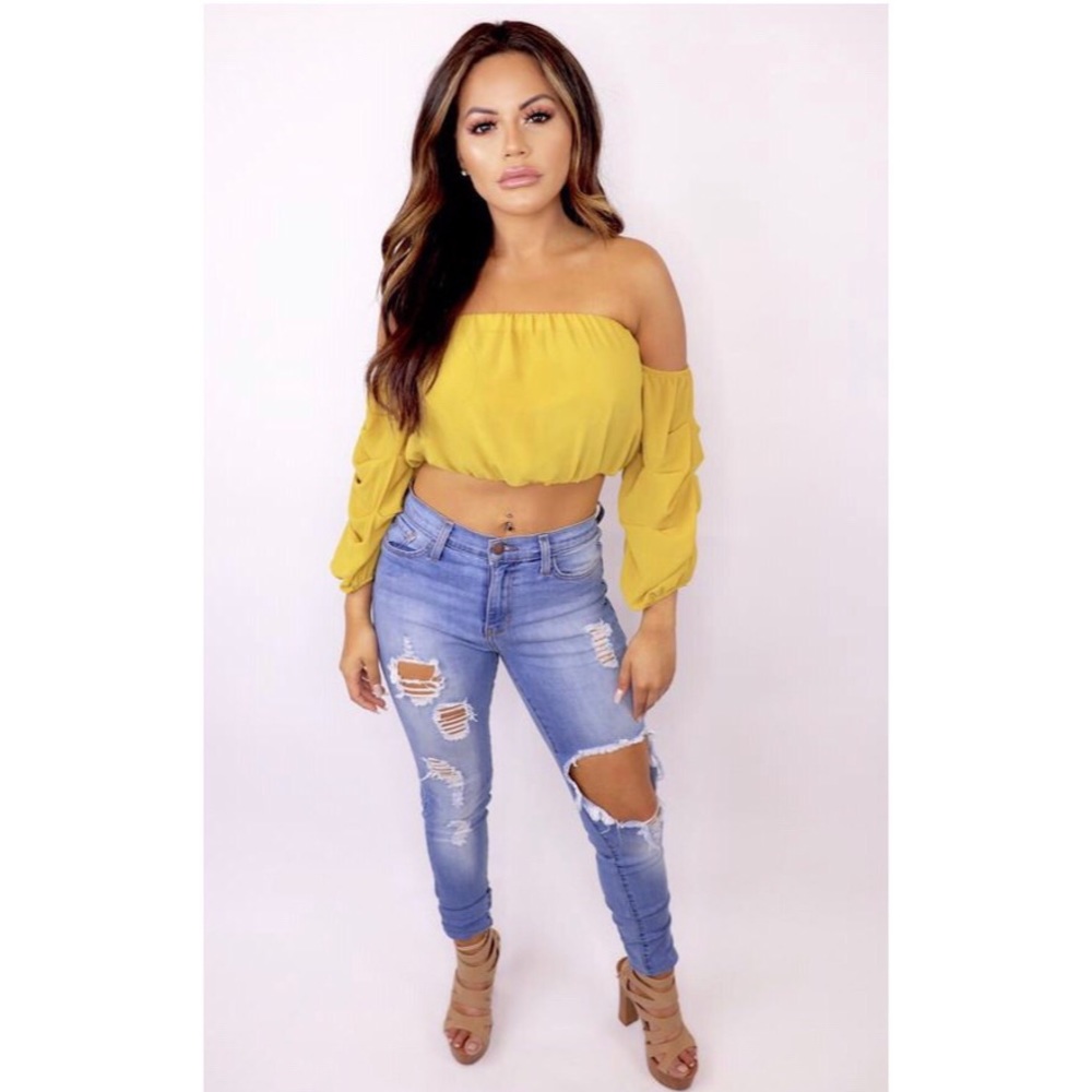 💛 New Mustard Crop Blouse